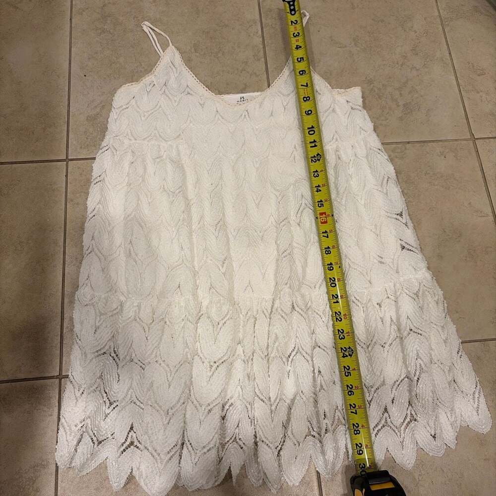 Habit White Lace Tiered Scalloped Cami Mini Dress Style S19185 - Picture 9 of 9